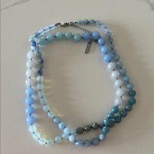 Multi-Strand Blue Beaded Necklace- costume jewelry